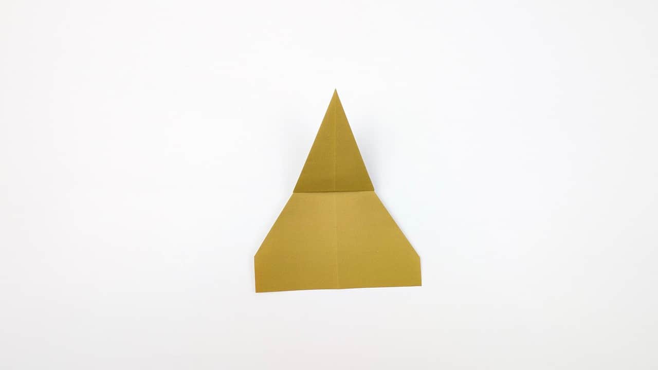 Flip the model over. Fold the second layer down the same distance to form the second wing.