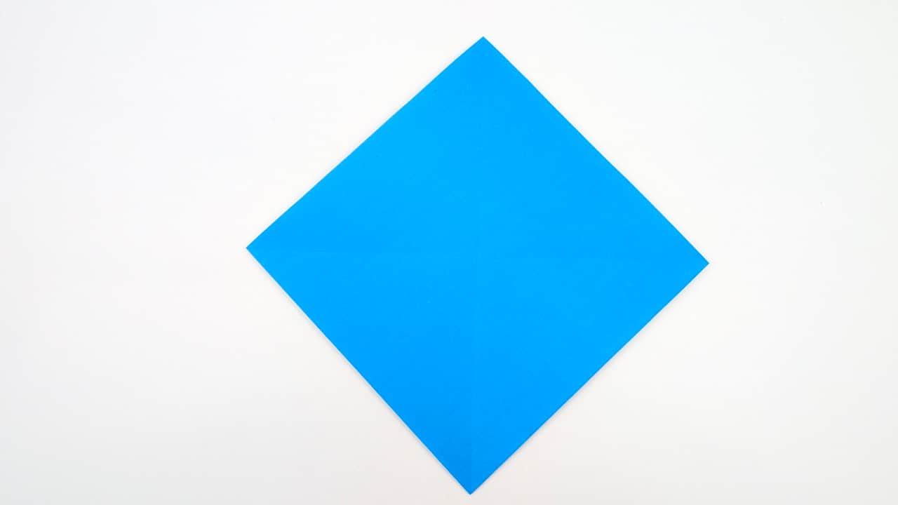 Fold the paper in half horizontally. Crease and unfold.